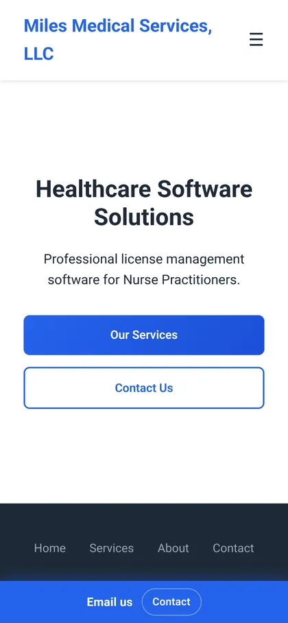 Miles Medical Services on a phone